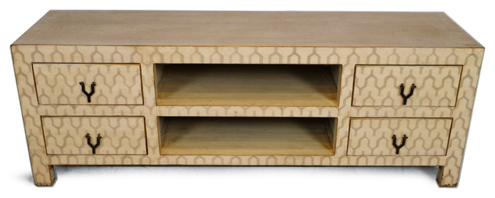 Patterned Elm Media Cabinet   Mediterranean   Media Cabinets   by Design Mix Furniture  Houzz