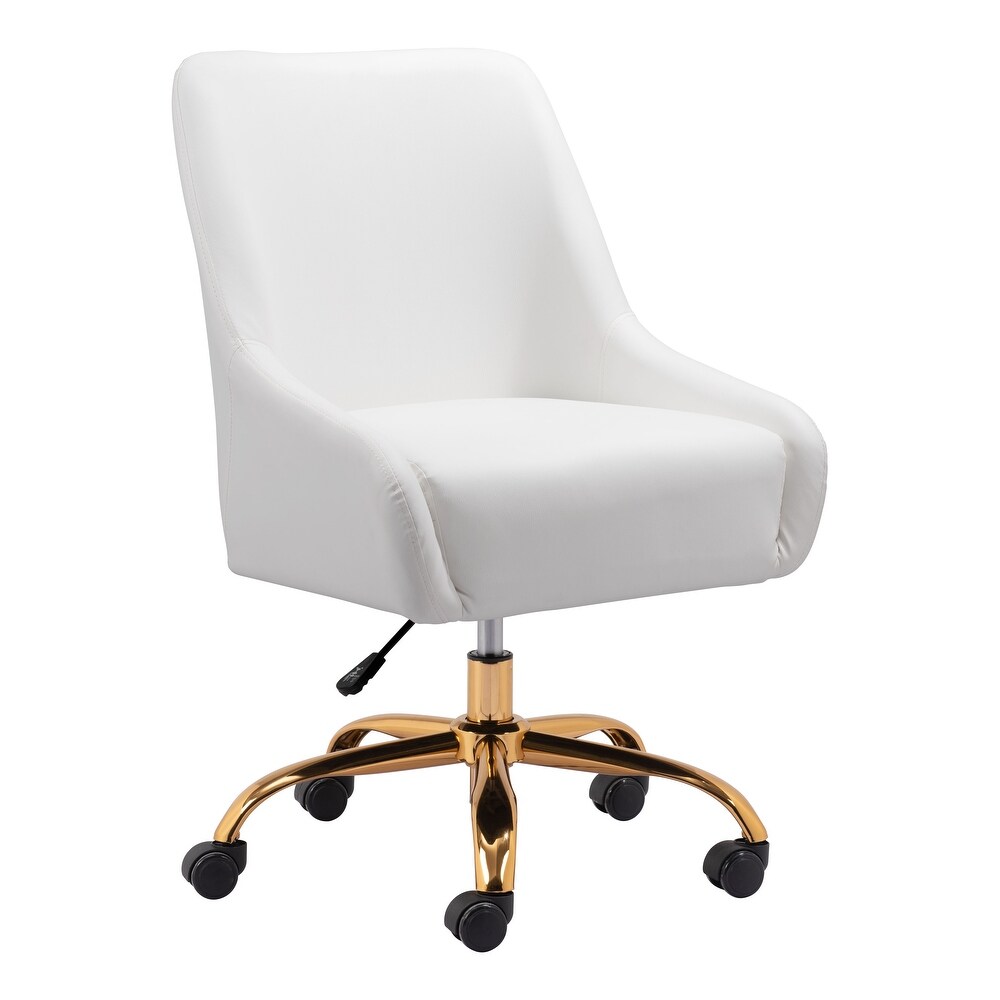 Dalton Farm Office Chair White   Gold