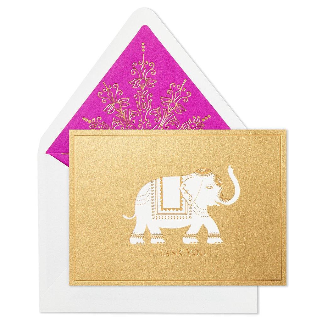 Hallmark  Embellished Elephant Blank Thank-You Notes, Box of 10