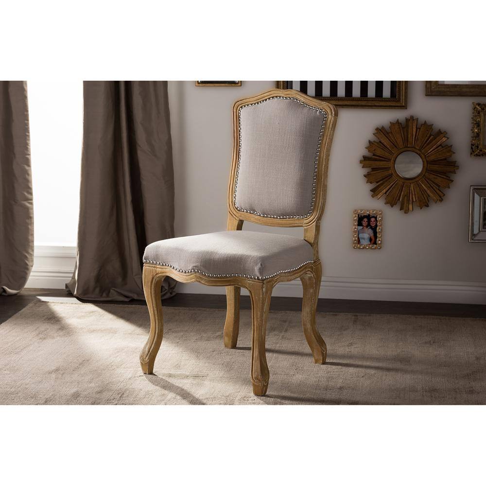 Baxton Studio Chateauneuf Beige Fabric Upholstered Dining Chair 28862-6674-HD