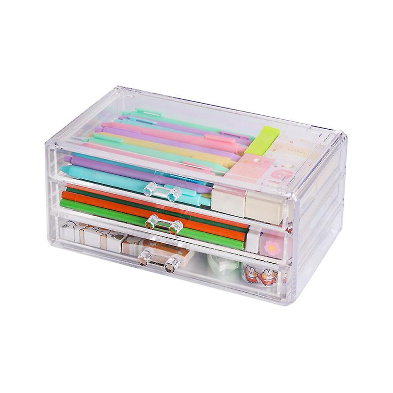 Multifunctional Desktop Organizer Pen Washi Tape Holder Makeup Storage Box School Office Accessories Stationery