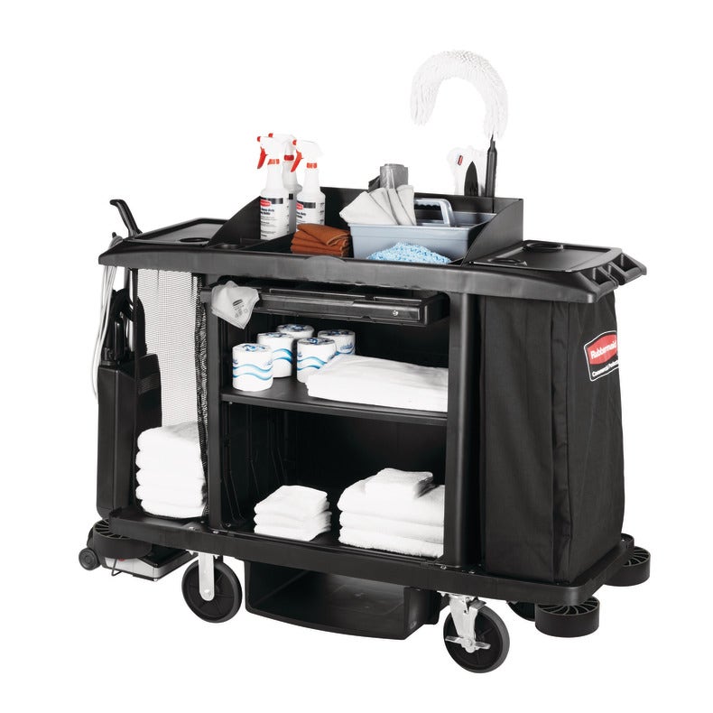 Rubbermaid FG618900BLA Full Size Housekeeping Cart