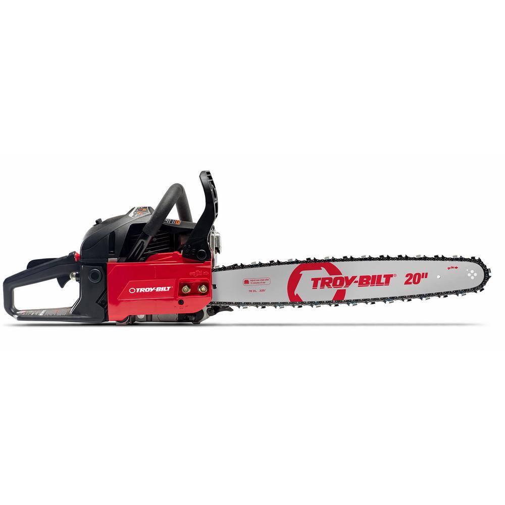 Troy-Bilt 20 in. 46 cc Gas 2-Cycle Chainsaw with Automatic Chain Oiler and Heavy-Duty Carry Case Included TB4620C