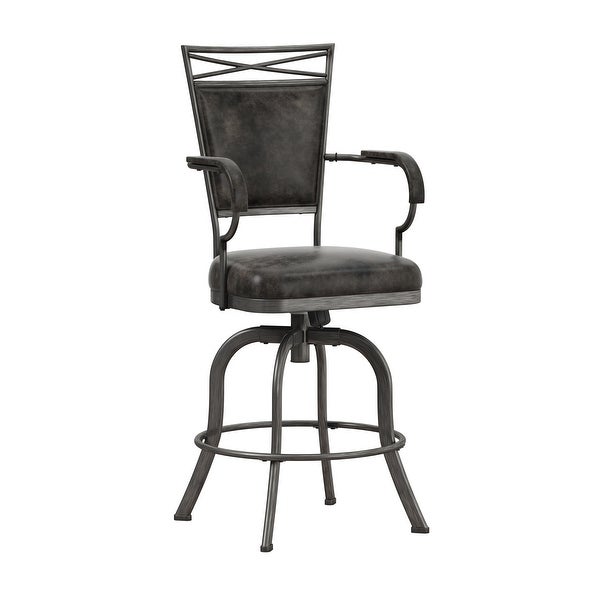 Hillsdale Furniture Bridgetown Metal Swivel Stool， Pewter