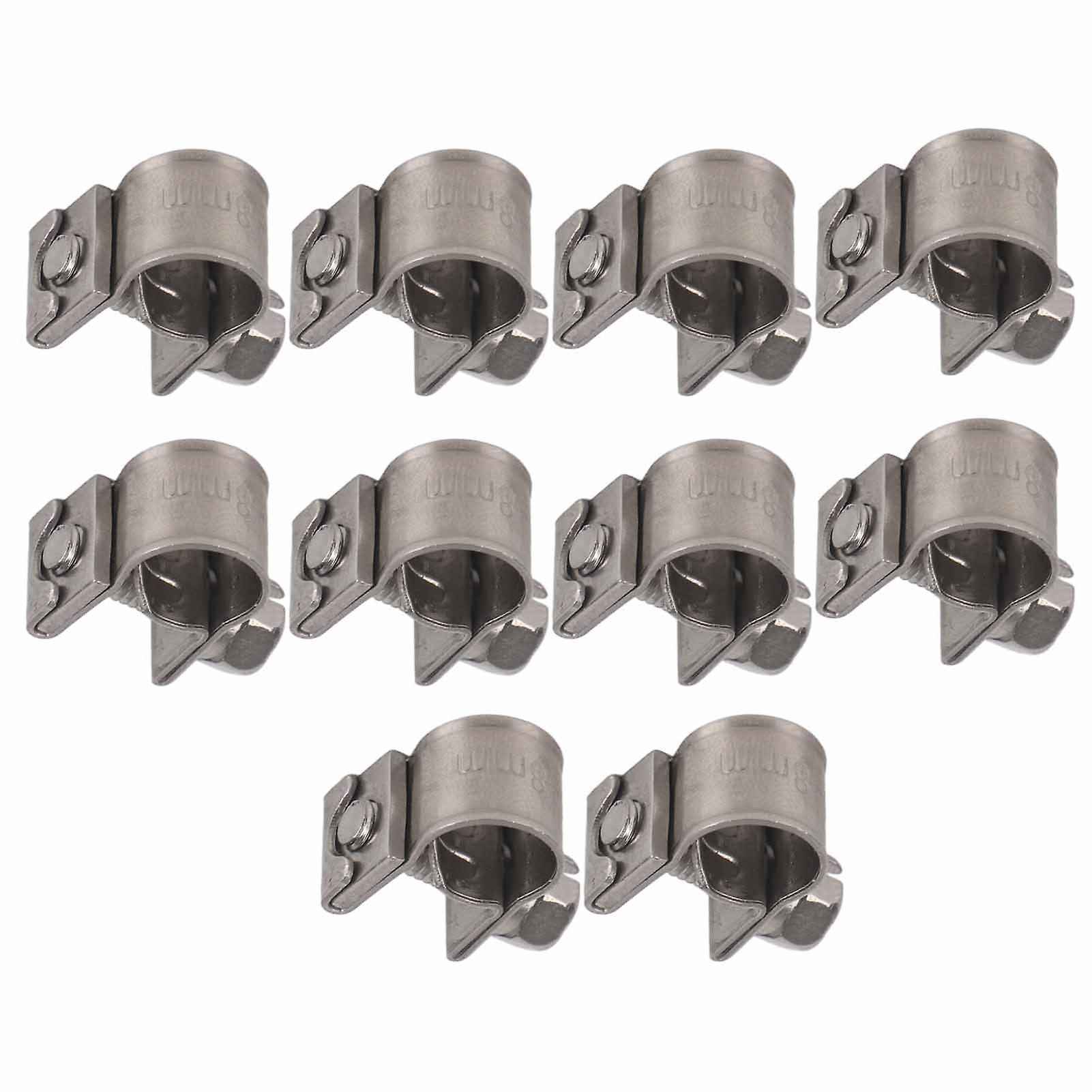 10pcs Stainless Steel Mini Fuel Line Pipe Hose Clamp Clip 6mm20mm Optional Size