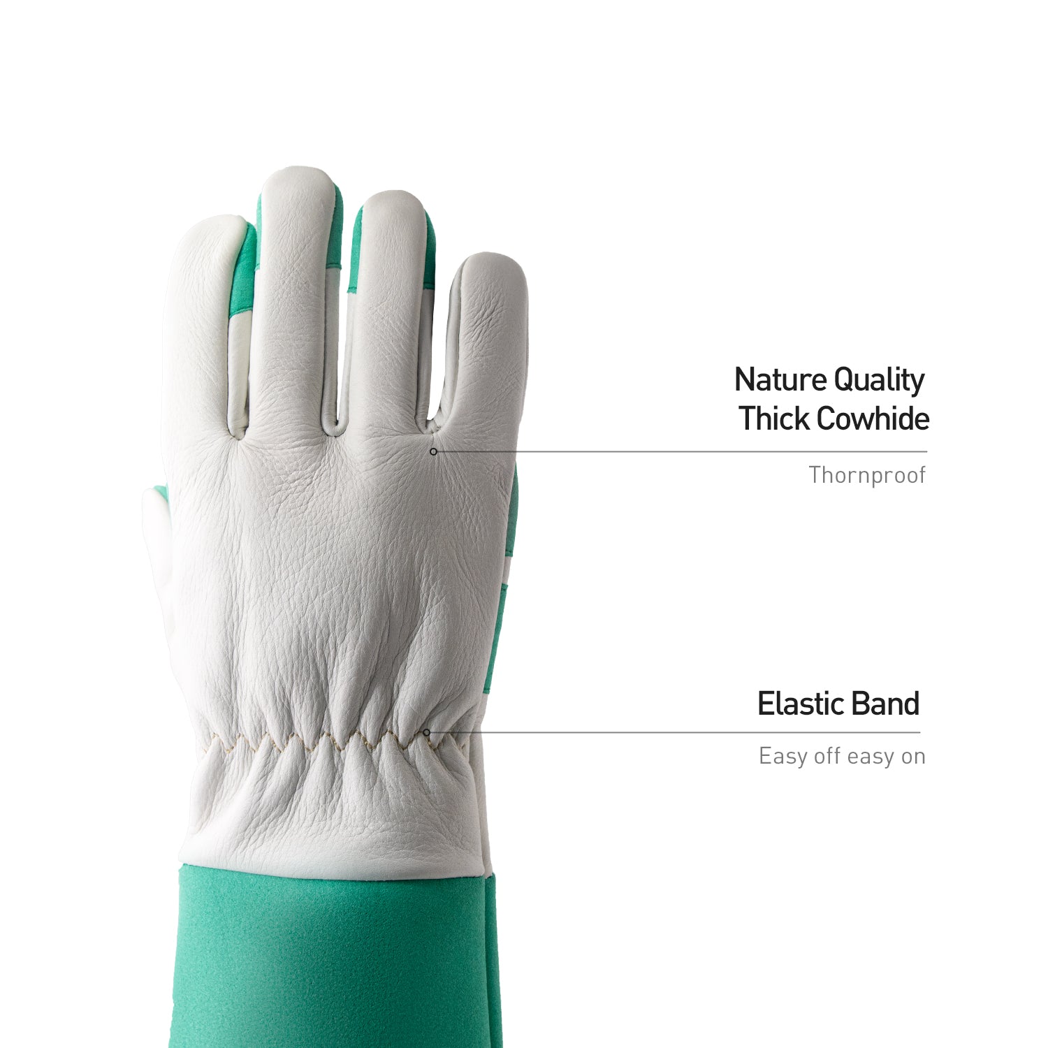 HANDLANDY Pruning Gloves Long for Men & Women, Thorn Proof Rose Pruning Gloves Leather Gauntlets Garden Gloves, Small, Green