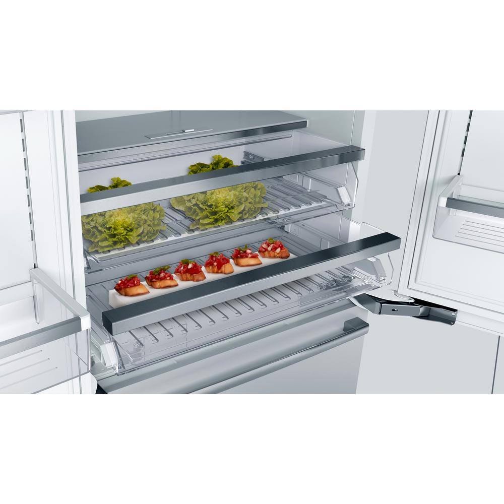 Bosch Benchmark Benchmark Series 36 in. W 19.4 cu. ft. Built-In Smart French Door Refrigerator in Stainless Steel Counter Depth B36BT935NS