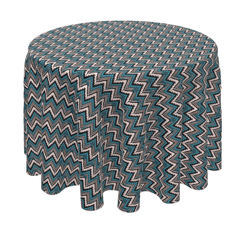 Round Tablecloth， 100% Polyester， 70 Round， Patterned Chevron