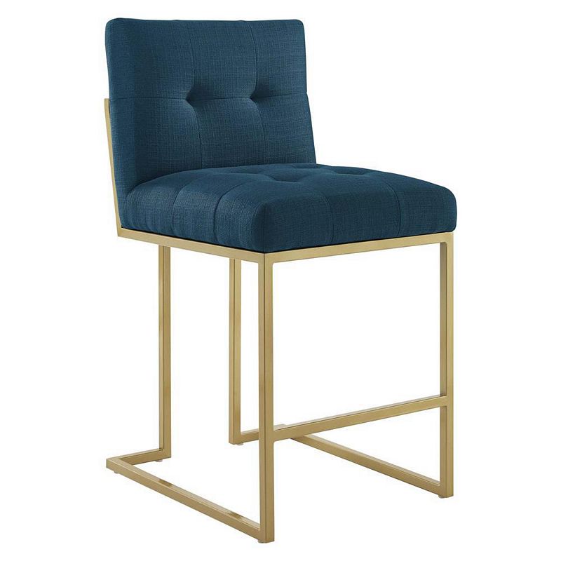 Modway Privy Gold Stainless Steel Upholstered Fabric Counter Stool