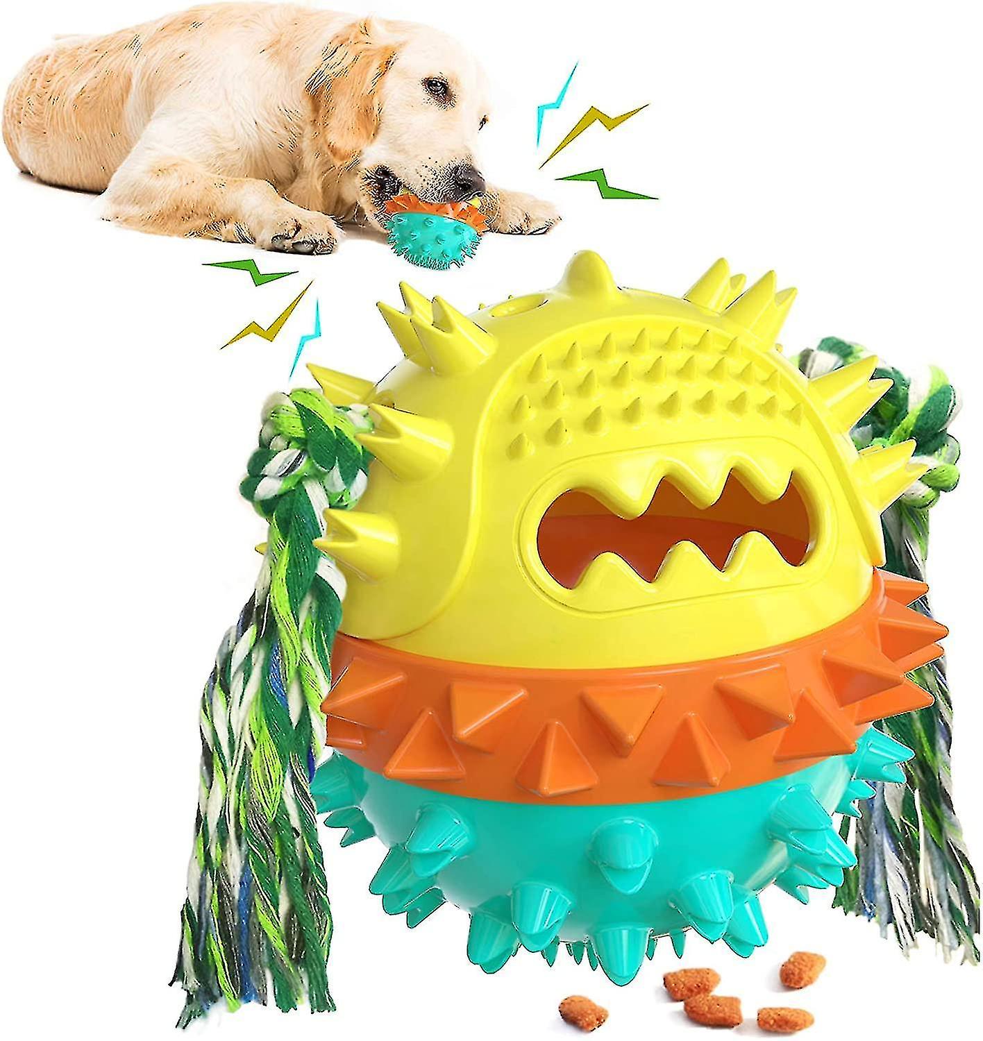 Dog Toys For Aggressive Chewers， Dog Ball Chew Treat Toy， Interactive Indestructible Tough Puppy Puz