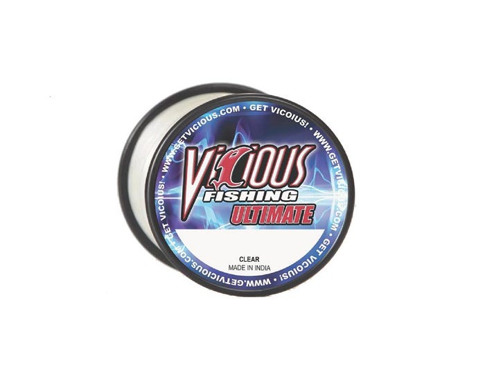 Vicious Fishing 12 lb. Clear Ultimate Mono， 1250 Yards - VCLQP12