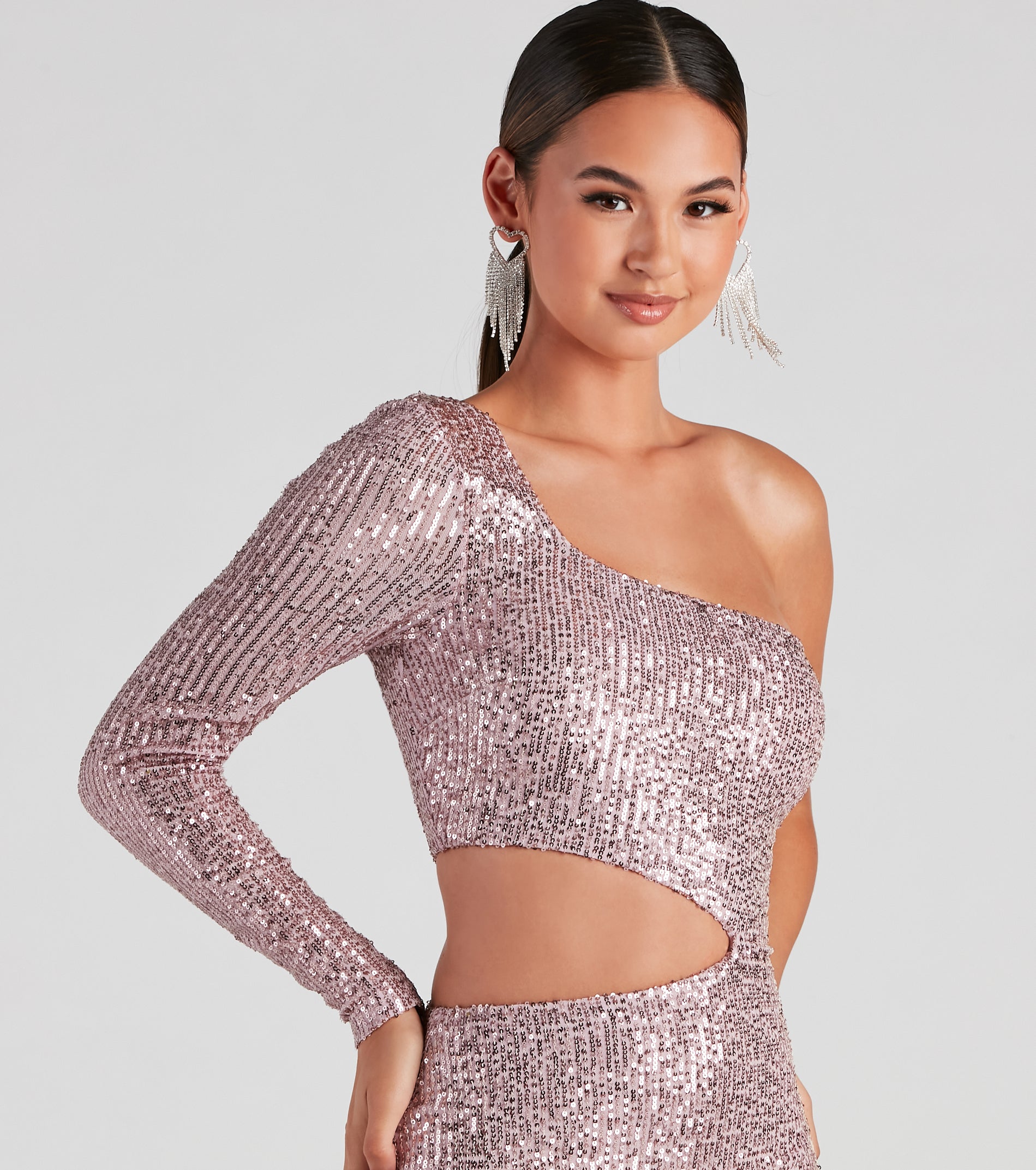 Sparkle Party Sequin One-Shoulder Mini Dress