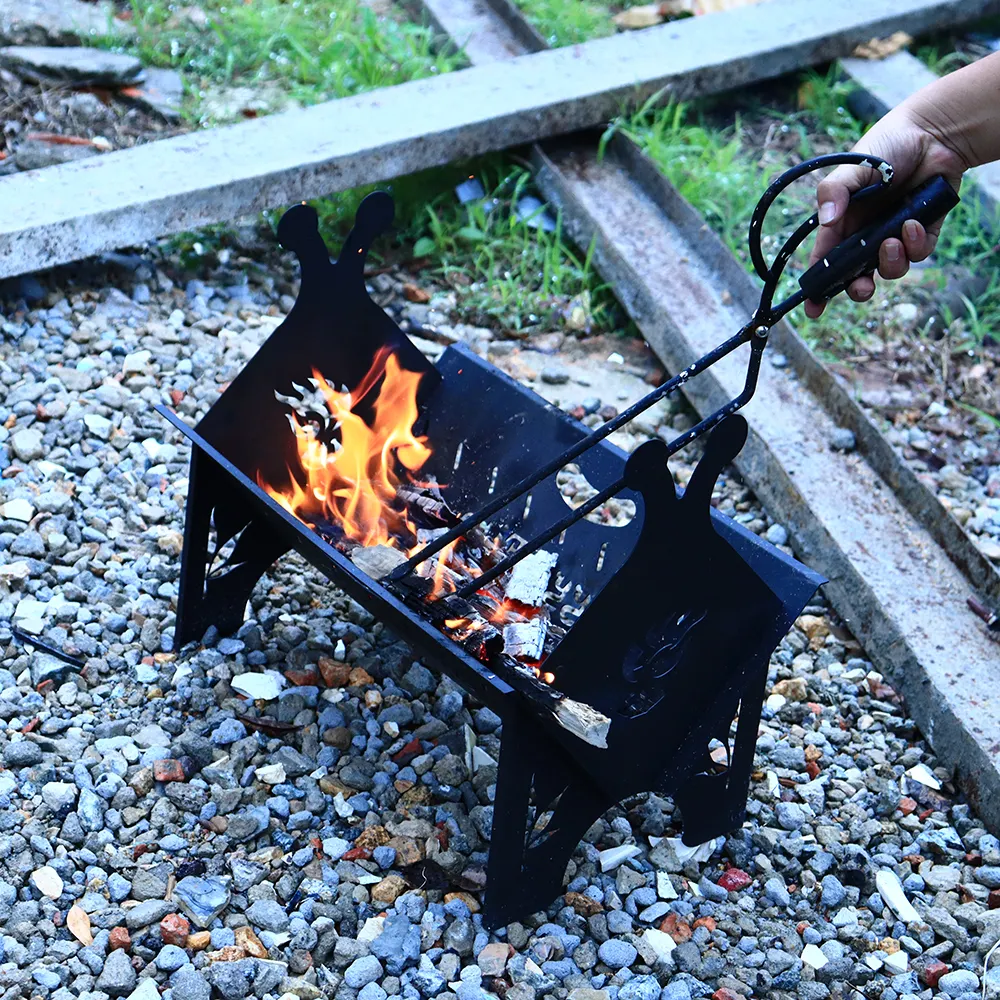 Outside Portable Camping Hiking Heater Metal Firepit Bowl Indoor Square Wood Burning Fire Pit