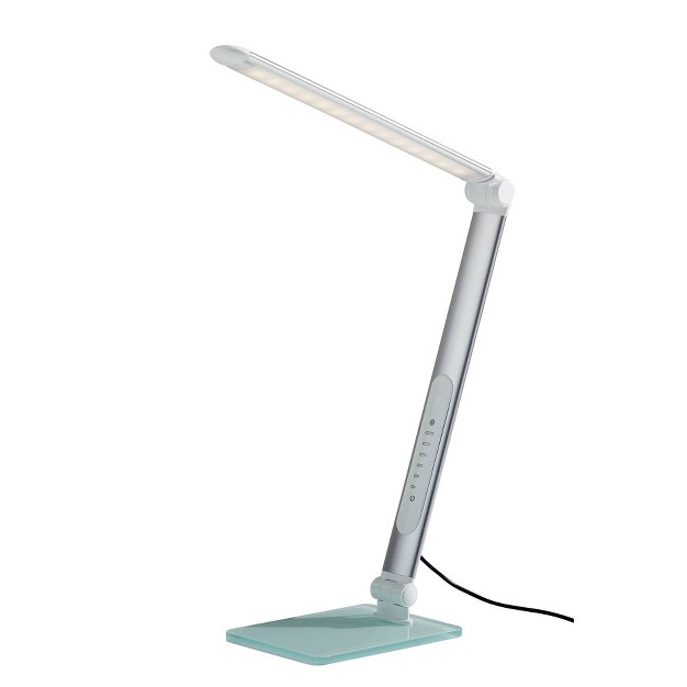 X 24 quot Douglas Multi function Desk Lamp includes Led Light Bulb Silver Adesso