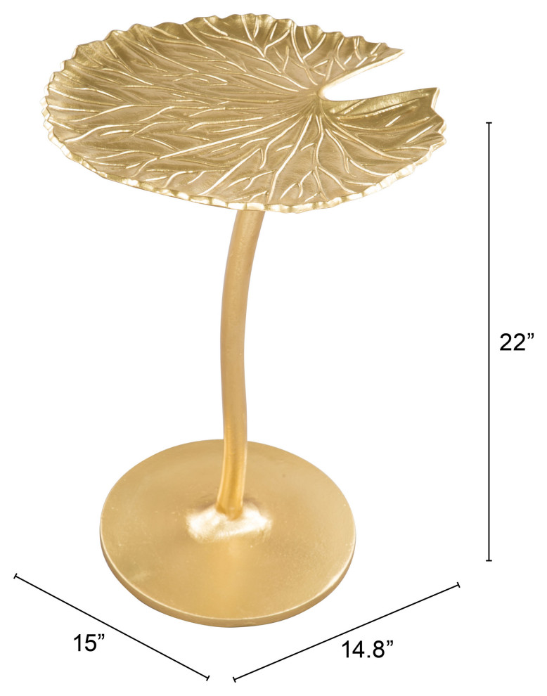 Lily Side Table Gold   Contemporary   Side Tables And End Tables   by Zuo Modern Contemporary  Houzz