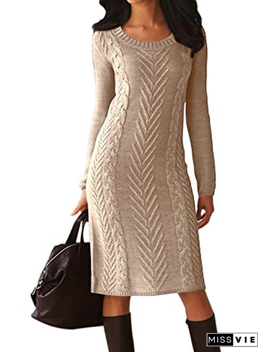 Long Sleeve Knitted Fall Dresses