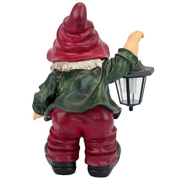 Design Toscano Edison With The Lighted Lantern Garden Gnome Statue