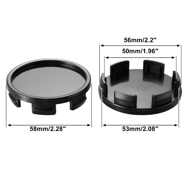 Dia Black 6 Clips Automotive Wheel Center Tyre Hub Caps Cover For Car Black 4 Pcs