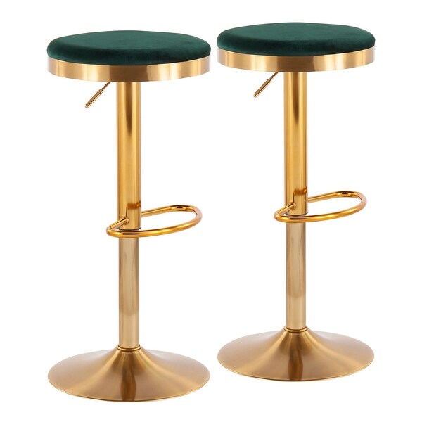 Silver Orchid Goddard Gold Adjustable Bar Stool (Set of 2)