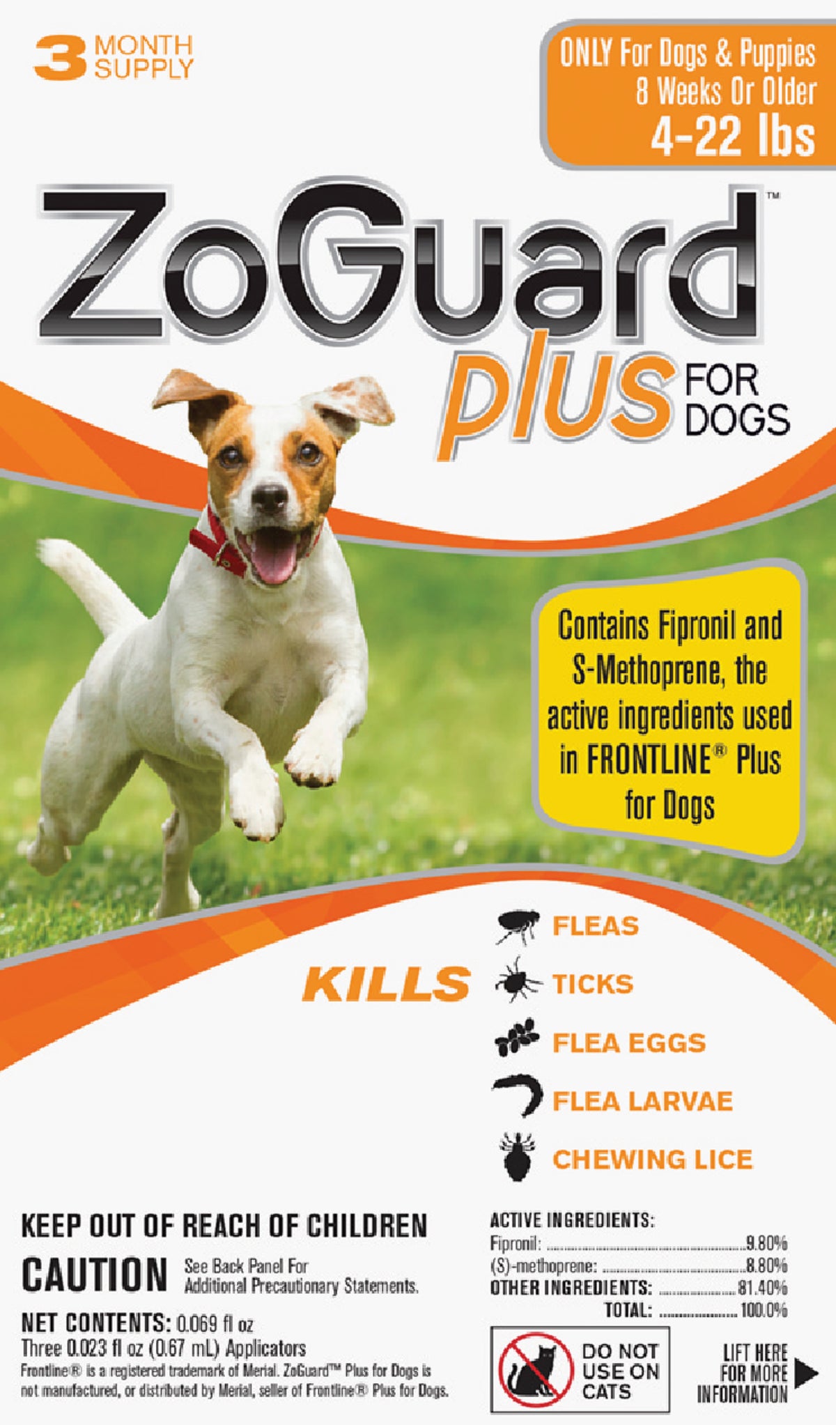 ZoGuard Plus For Dogs Fleaamp Tick Treatment (3) 0.023 Oz. Tubes