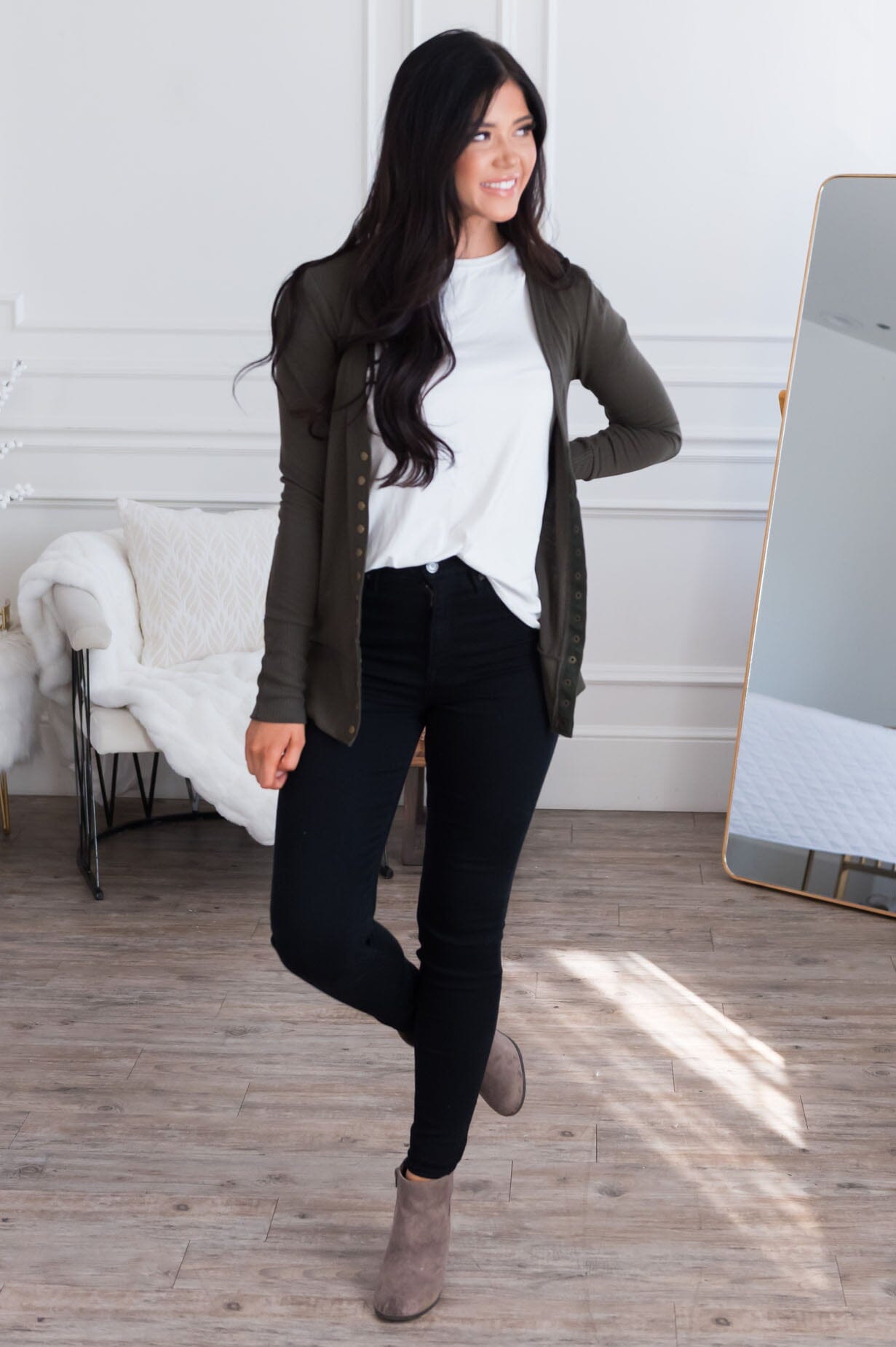 Free Soul Modest Button Cardigan