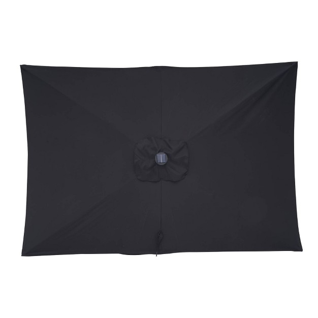 10 x27 X 6 5 x27 Solar Led Patio Umbrella With Tilt And Crank Lift Black Wellfor