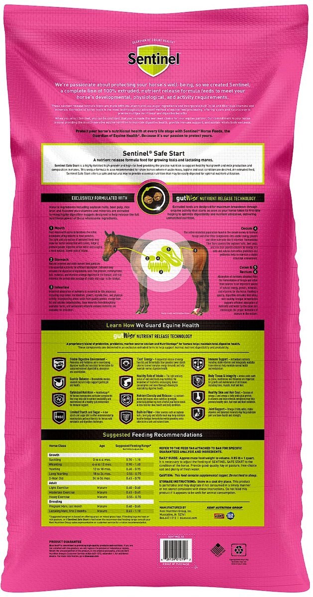 Blue Seal Sentinel Safe Start Horse Food， 50-lb bag