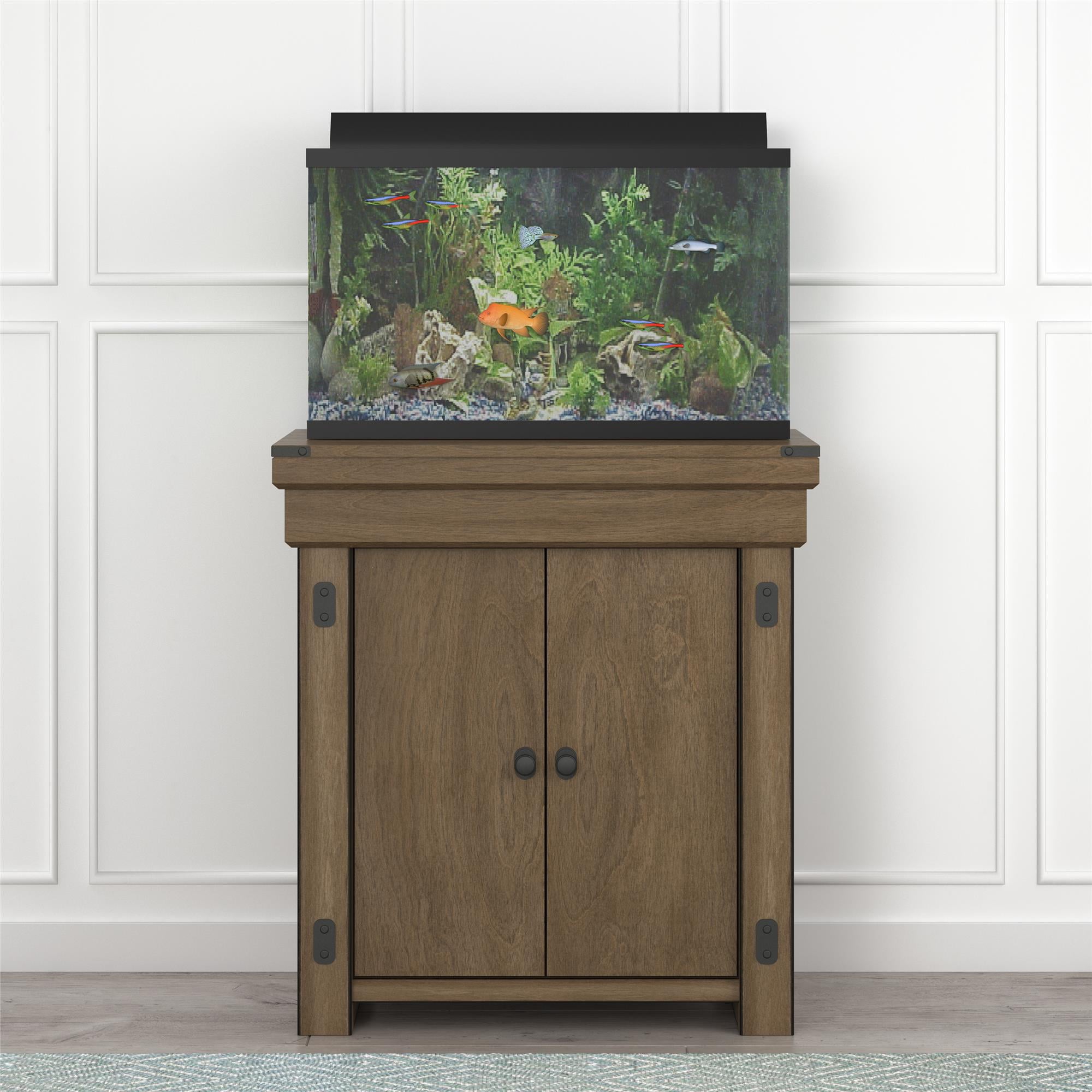 Flipper by Ollie and Hutch Wildwood 20 Gallon Aquarium Stand， Rustic Gray