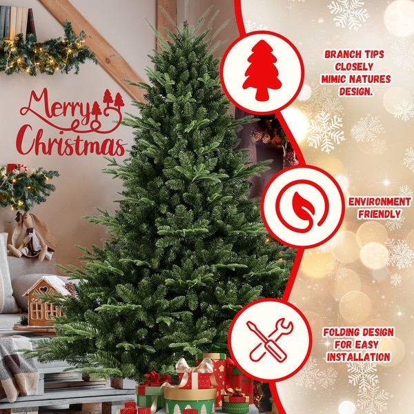 8/9 FT PE and PVC Christmas Tree Simulate Nature Advanced Materials Premium Hinged Spruce Artificial Douglas Firs Tree