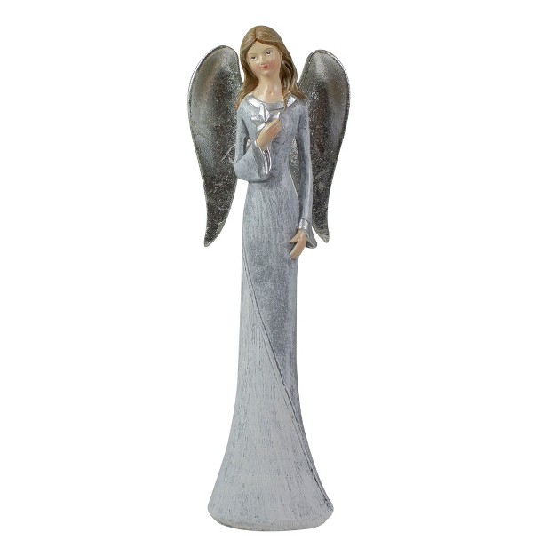 Gray And White Angel Figure Holding A Star