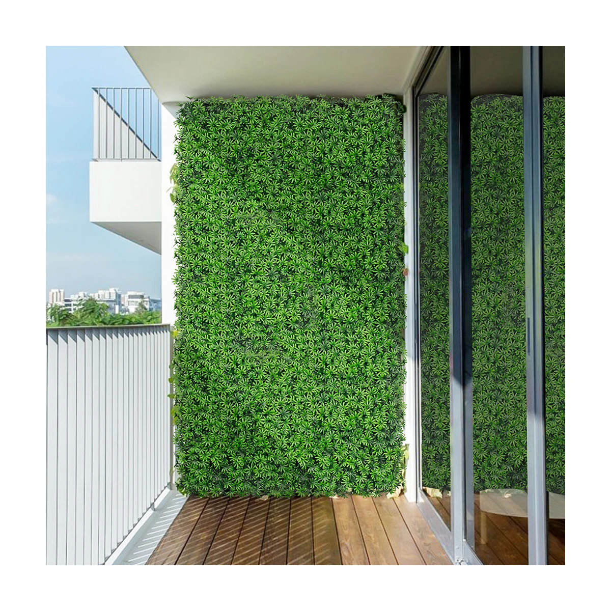 P26 Garden Supplies Plastic Greenery Pine Leaf Hedge Panel Artificial Privacy Fence Screen Plant Wall