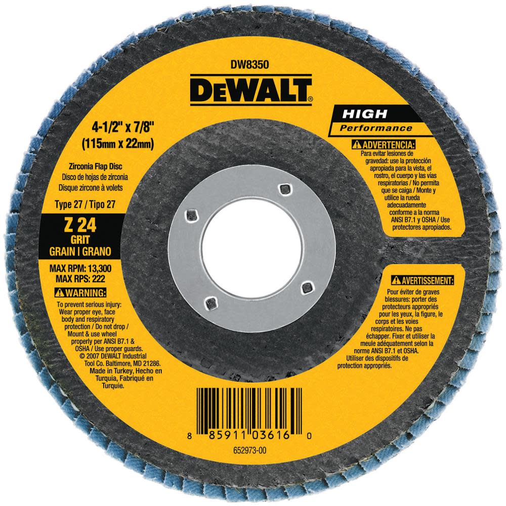 DEWALT 36 Grit Zinc Flap Disc DW8300 from DEWALT