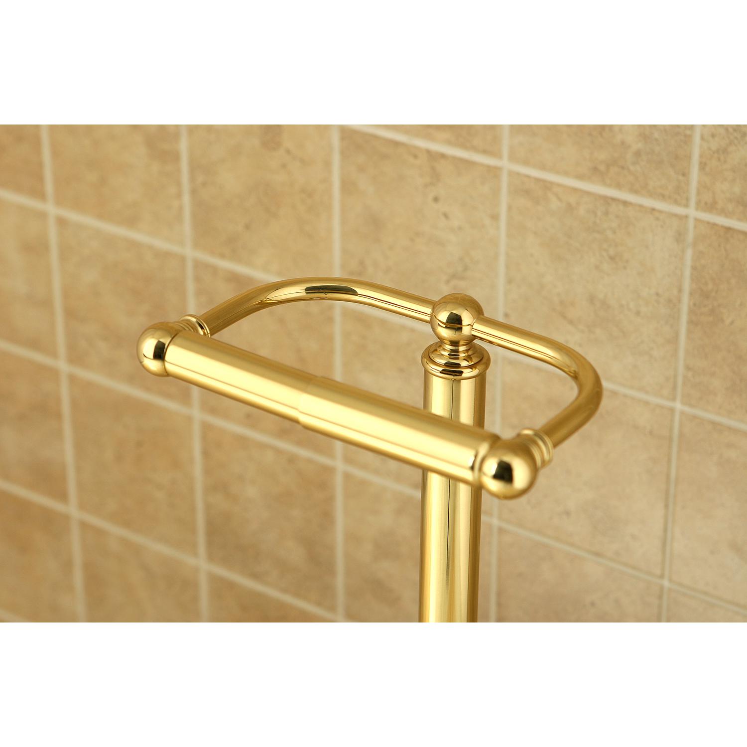 Kingston Brass CC2002 Vintage Freestanding Toilet Paper Holder， Polished Brass