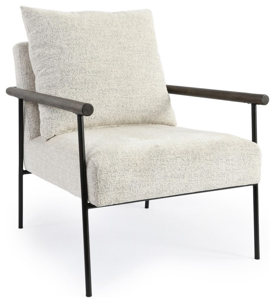 Eliicott Accent Chair Beige   Midcentury   Armchairs And Accent Chairs   by Kosas  Houzz