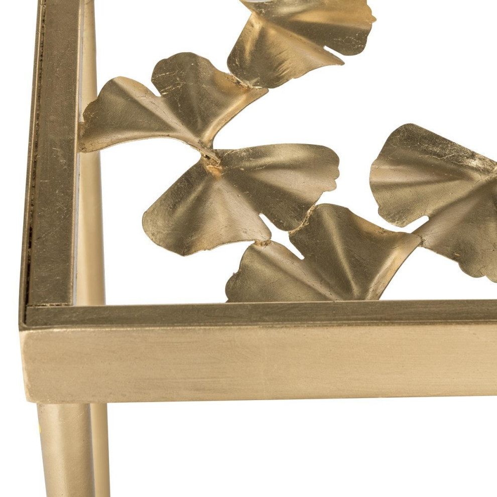 Dot Ginko Leaf Console  Gold Leaf   Midcentury   Console Tables   by Rustic Home Furniture Deco  Houzz