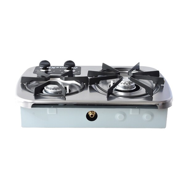 2-Burner Drop-In RV Cooktop Stove， includes Cover