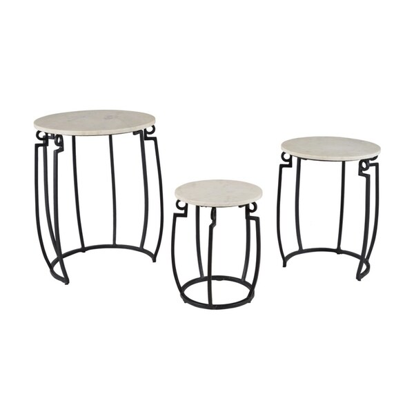 Somette Ponga Black Nesting Tables， Set of 3