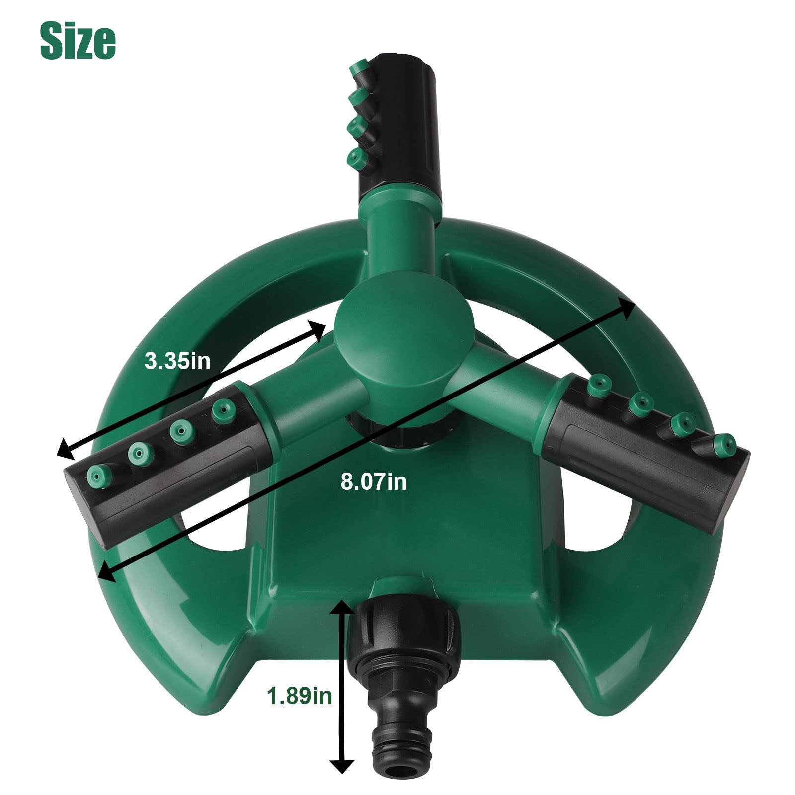 Lawn Sprinkler， EEEkit 3 Arms Automatic Garden Water Sprinkler， 360° Rotating Yard Irrigation System Cover Large Area， Green