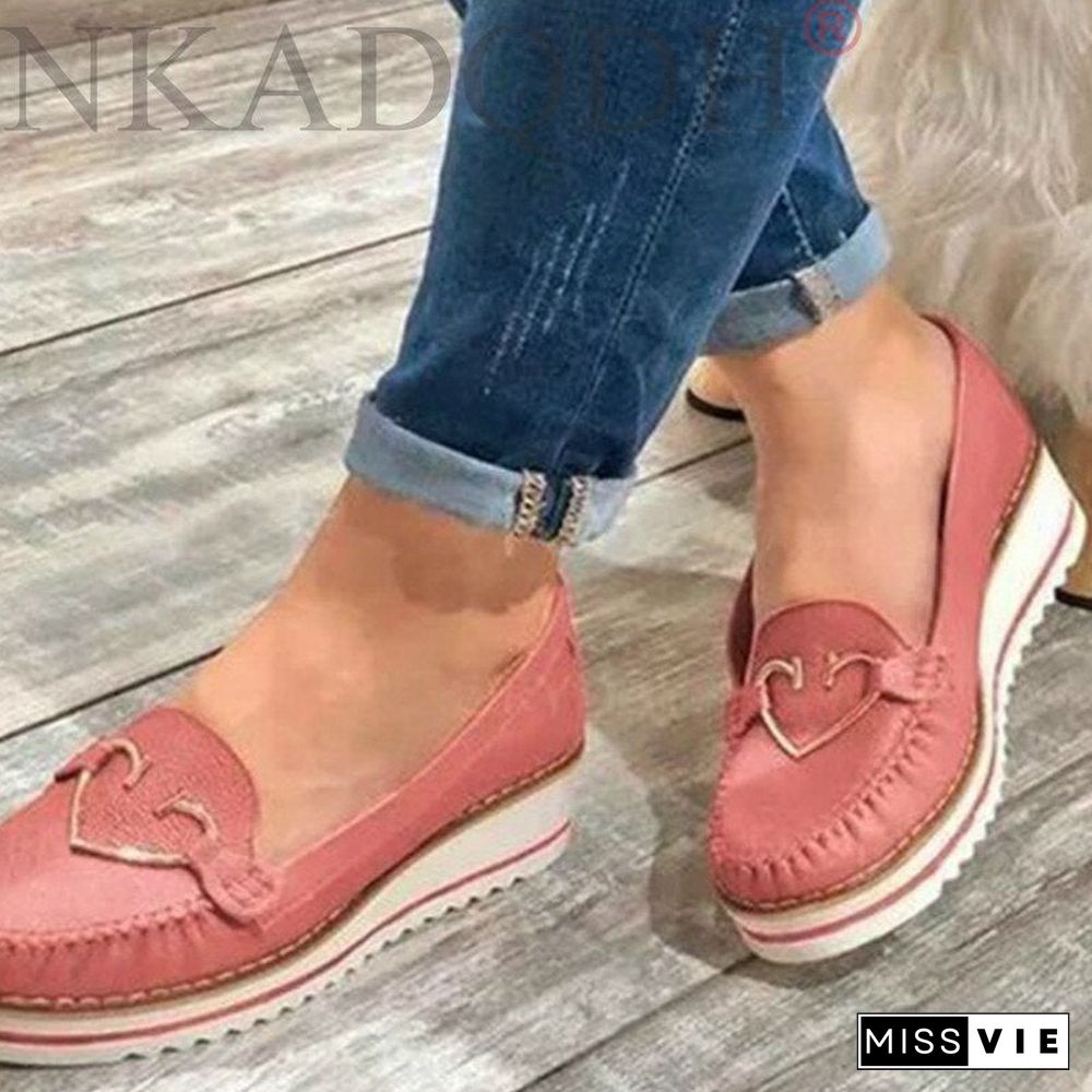 Women Loafers Platform Woman Slip On Sneakers Tassel Bowtie Women'S Soft Pu Leather Sewing Flat Female Shoes All Seasons