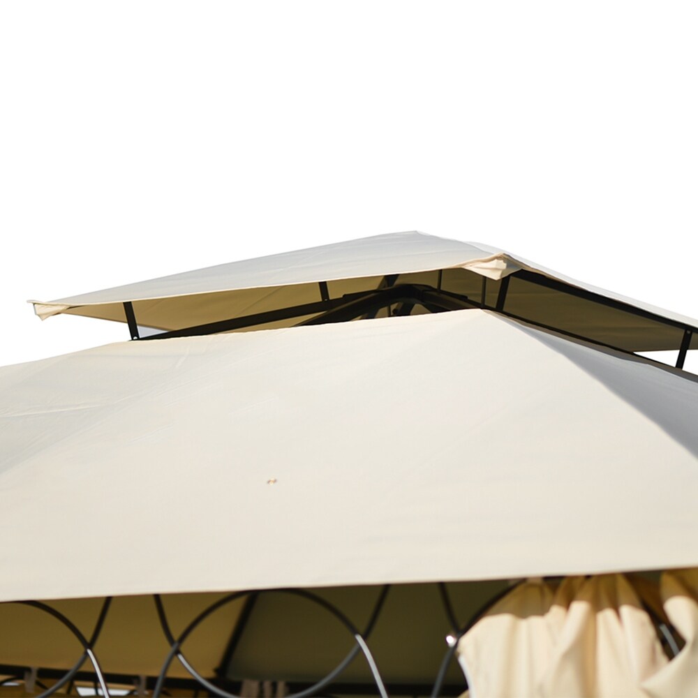 Outdoor Double Tiered BBQ Gazebo Tent with UV Protection