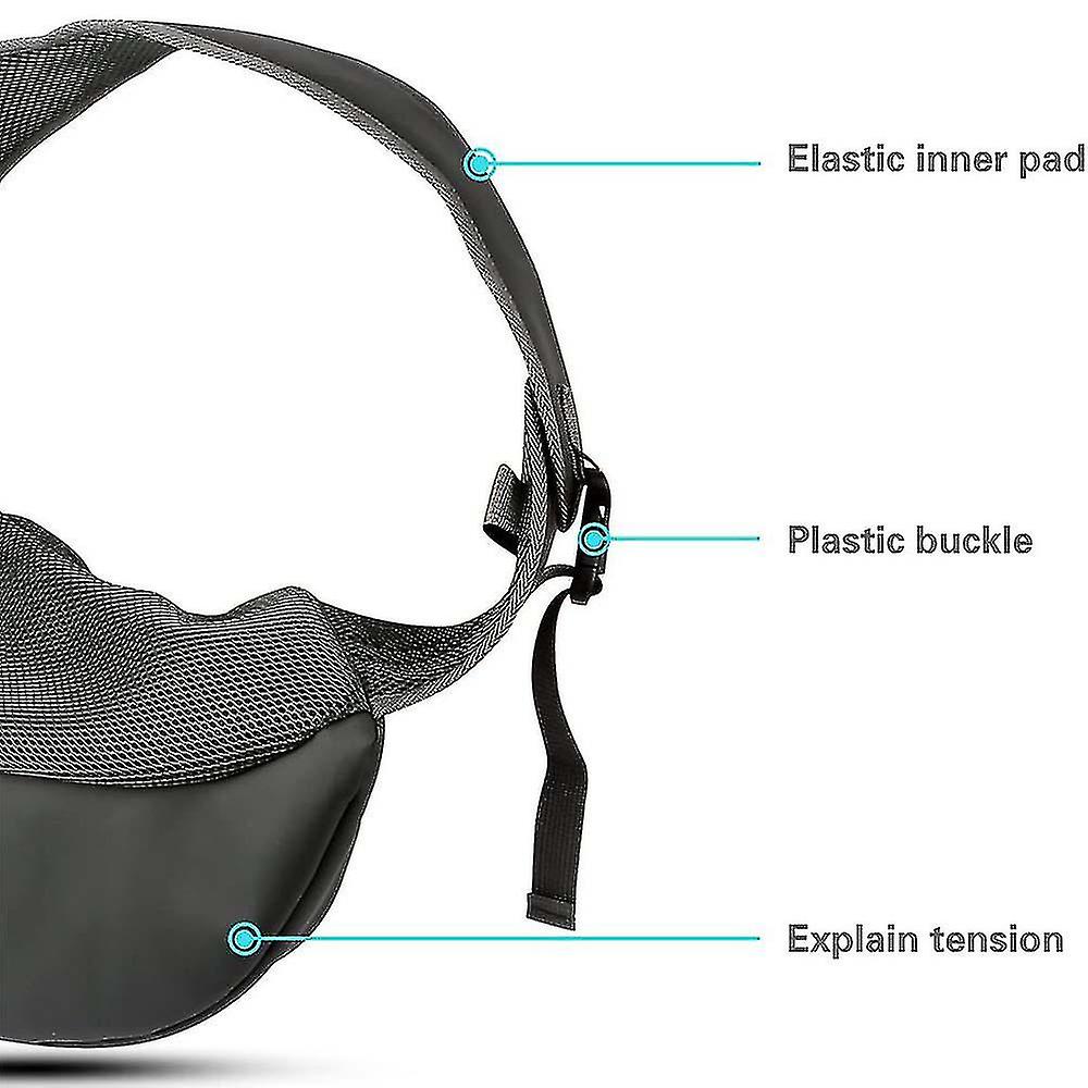 Pet Dog Sling Carrier， Atmungsaktives Mesh Travelling Pet Freisprecheinrichtung Sling Bag Einstellbarer Gepolsterter Riemen Fronttasche Single Shoulde