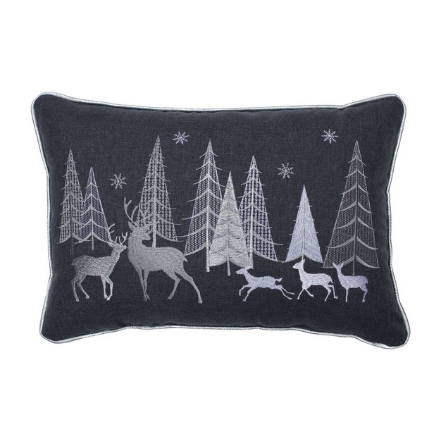 Indoor Christmas Forest Scene Rectangular Throw Pillow Pillow Perfect