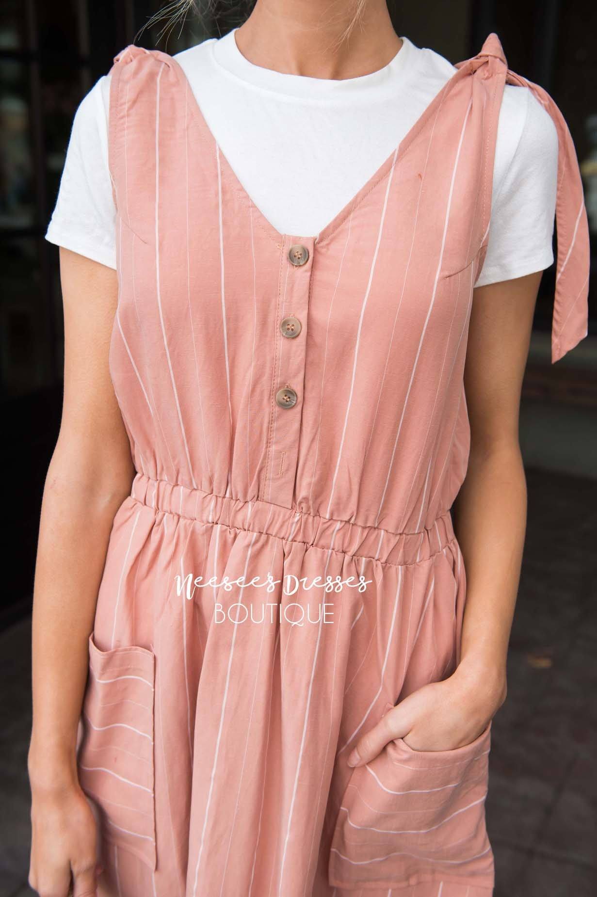 The Rowan Tie Detail Overall Dress