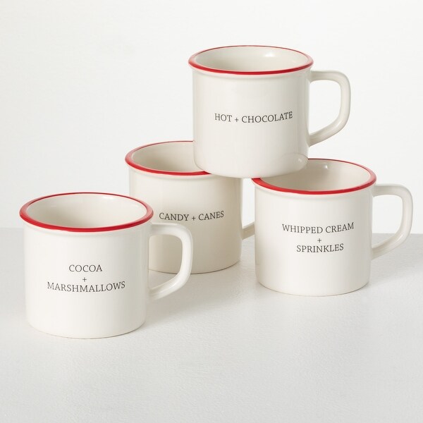 Holiday Mug Multicolor 4H Dolomite Set of 4