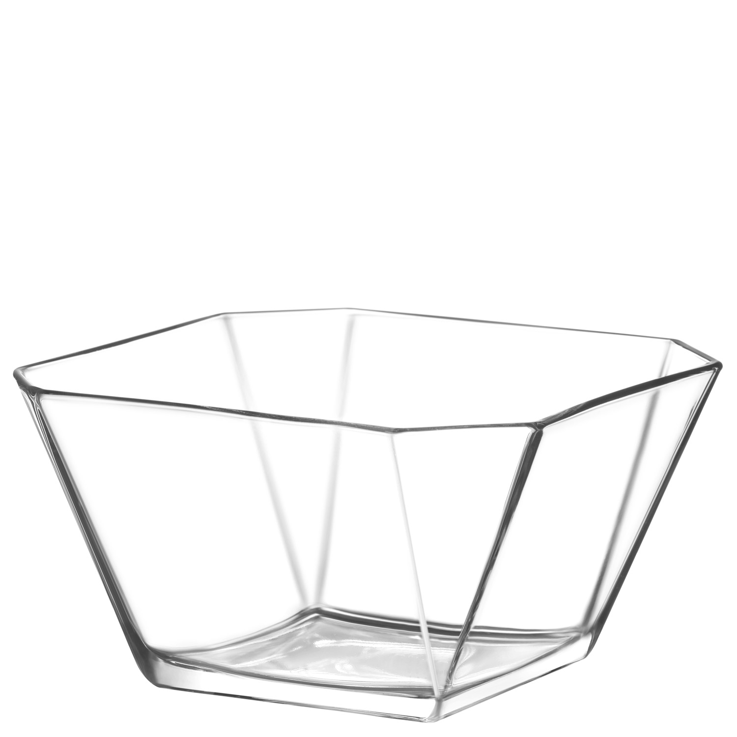 LAV Karen Clear Glass Salad Bowl 64 oz - Large Popcorn Bowl Square Design