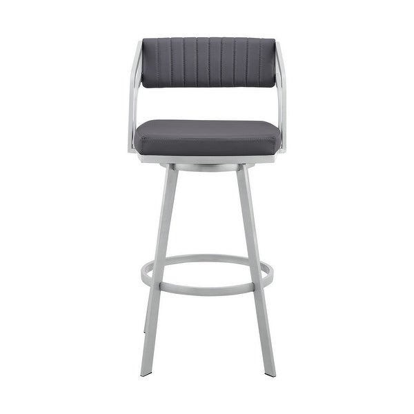 Blake 26 Inch Swivel Counter Stool， Open Back，Faux Leather - 21L x 22W x 36H， in inches