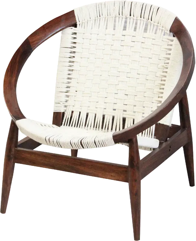 Peraza Urban Off White and Wood Accent Chair