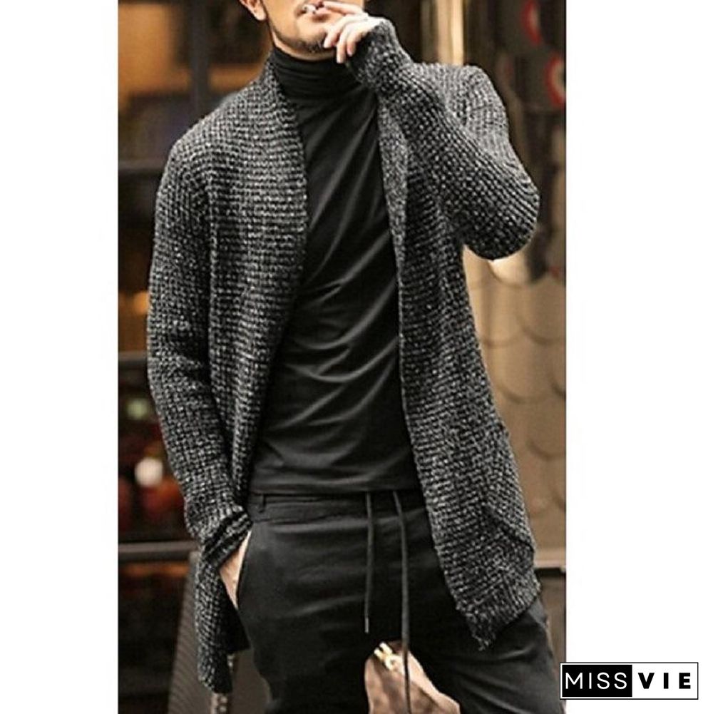 Long Sleeve Knitted Cardigan Windbreaker Jacket