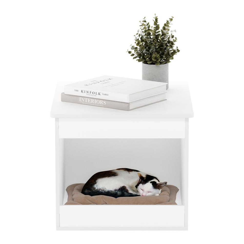 Furinno Peli Top Opening Litter Box Enclosure， Solid White