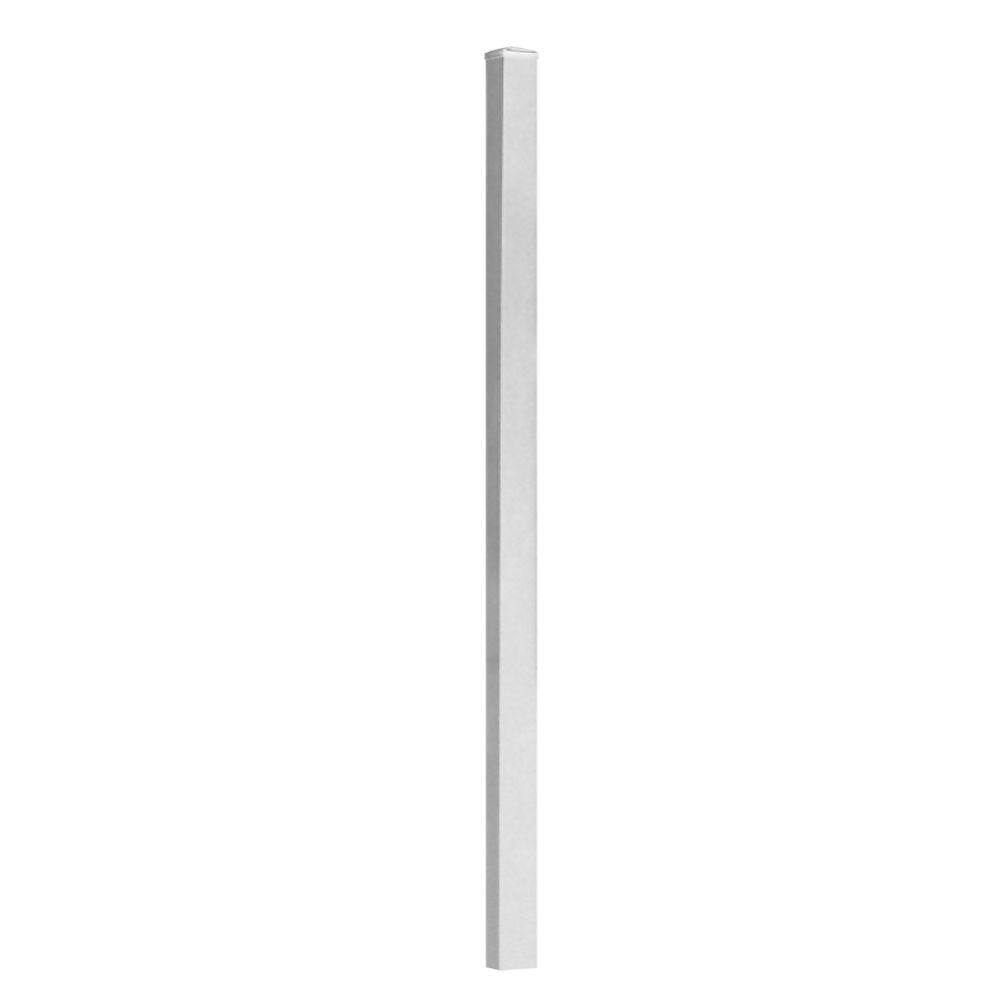 Barrette Outdoor Living Natural Reflections Standard 2 in. x 2 in. x 8-78 ft. White Aluminum Fence Blank Post 73009186